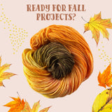 "Autumn Days" DK Sock Yarn - Hand-Dyed variegated colors in orange, yellow and brown