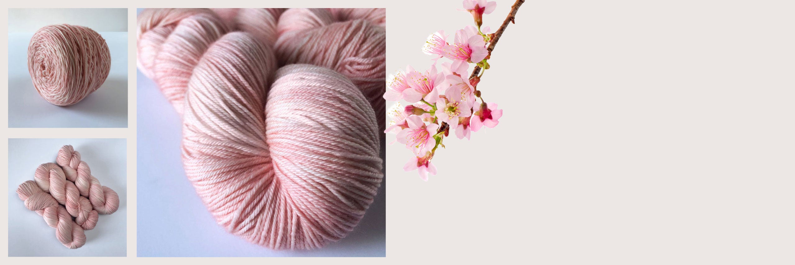 Cherry Blossom sock yarn - fingering weight - global backyard hand dyed yarn