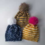 Faux Fur Pom Poms - "Neapolitan ice-cream" collection