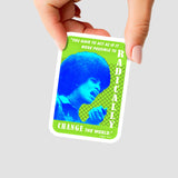 Radical Change Sticker with Angela Davis quote