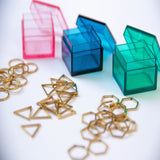 60 Stitch Marker Set - Mixed Metallic markers in variety of shapes and sizes