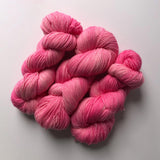"Pretty in Pink" Tonal Pink Yarn in merino wool - Hand-dyed sock yarn