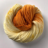 "Dreamsicle" Orange and Cream Merino Sock Yarn - Hand Dyed
