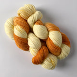 "Dreamsicle" Orange and Cream Merino Sock Yarn - Hand Dyed