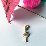 cocktail charm stitch marker / zipper pull comes with the happy hour mini-skein set (makes for great giving and gifting)
