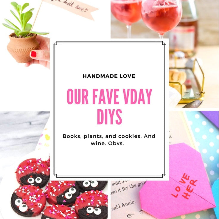 round-up pin of DIY craft projects for valentine's day
