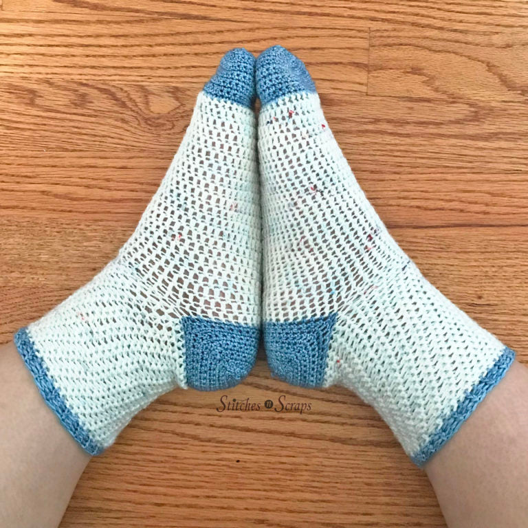 Free Sock Crochet Pattern from Stitches N Scraps