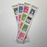 Postage Stamp Shaped Removable, Waterproof Stickers - Happy Snail Mail - Cozy Stickers - Stamp Stickers - Water Bottle Stickers