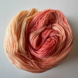 "Peach Orchard" Hand Dyed Sock Yarn - variegated peach yellow orange colors