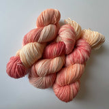 "Peach Orchard" Hand Dyed Sock Yarn - variegated peach yellow orange colors