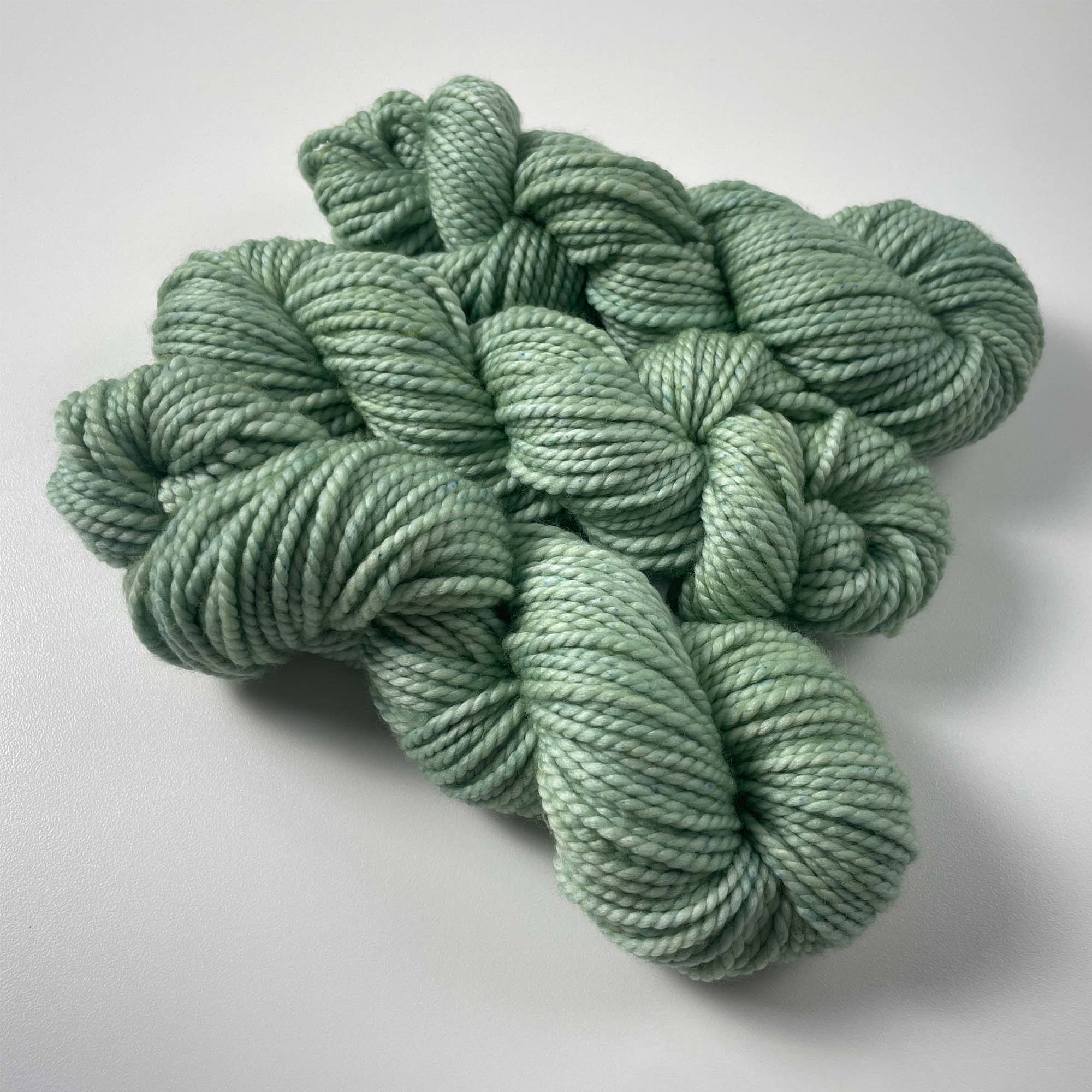 Artichoke sage bulky weight 2-ply merino wool yarn 