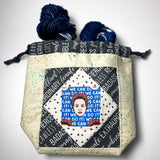 Drawstring Project Bags with a Feminist Theme - Hand Sewn Originals - One of a Kind