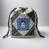 Drawstring Project Bags with a Feminist Theme - Hand Sewn Originals - One of a Kind