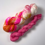 confetti cake full size merino skein plus a pretty in pink fuchsia mini 