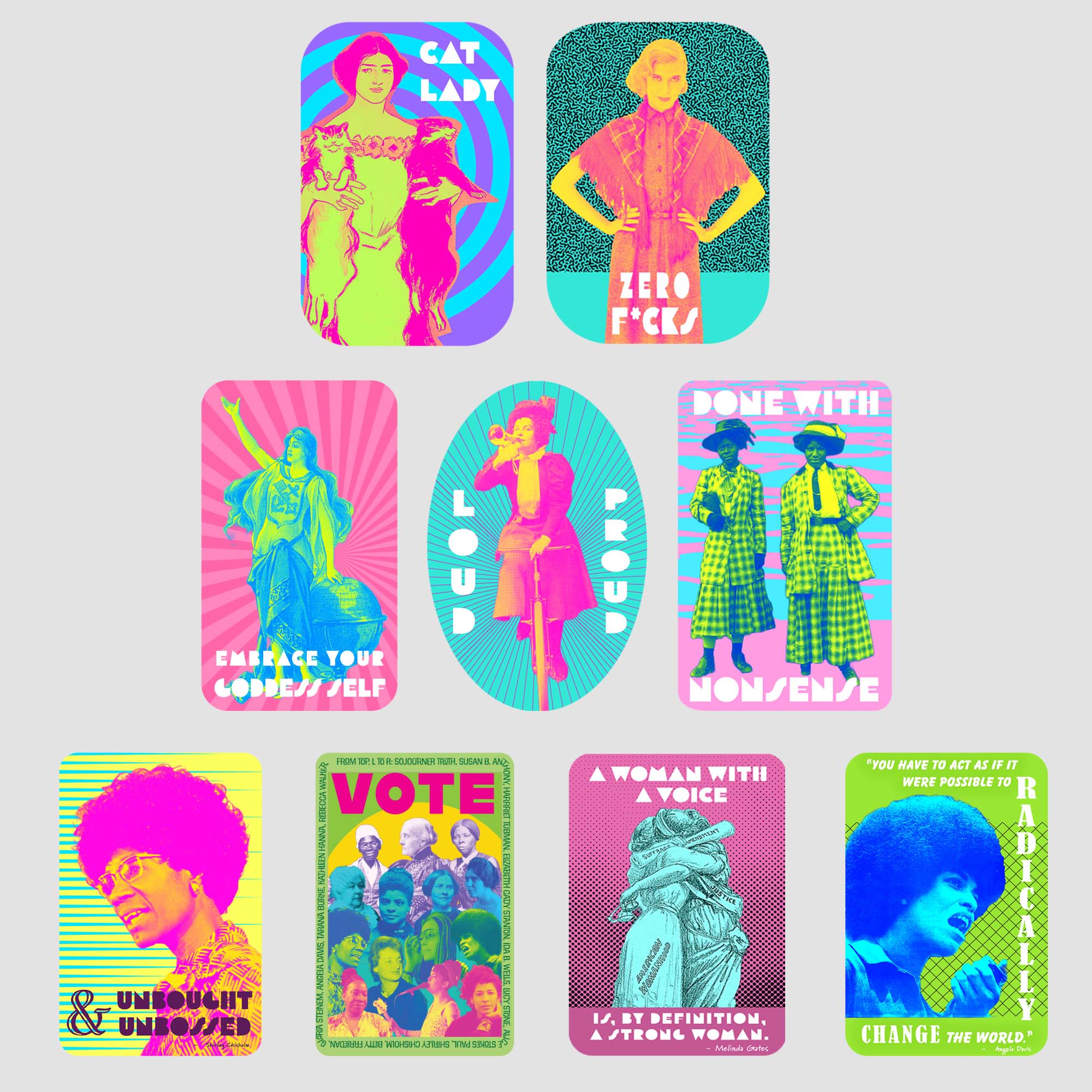She Representative Sticker Girl Power Zero F*cks Equality Sticker – Global Backyard Yarn