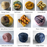 Six skeins of chunky yarn - hand dyed merino wool