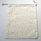 pink, yellow, and green confetti painted  eco-friendly pouch