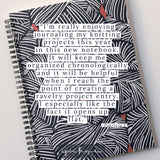 Yarn Notebook for Knitters and Crocheters with a lay-flat spiral binding - dot-grid paper