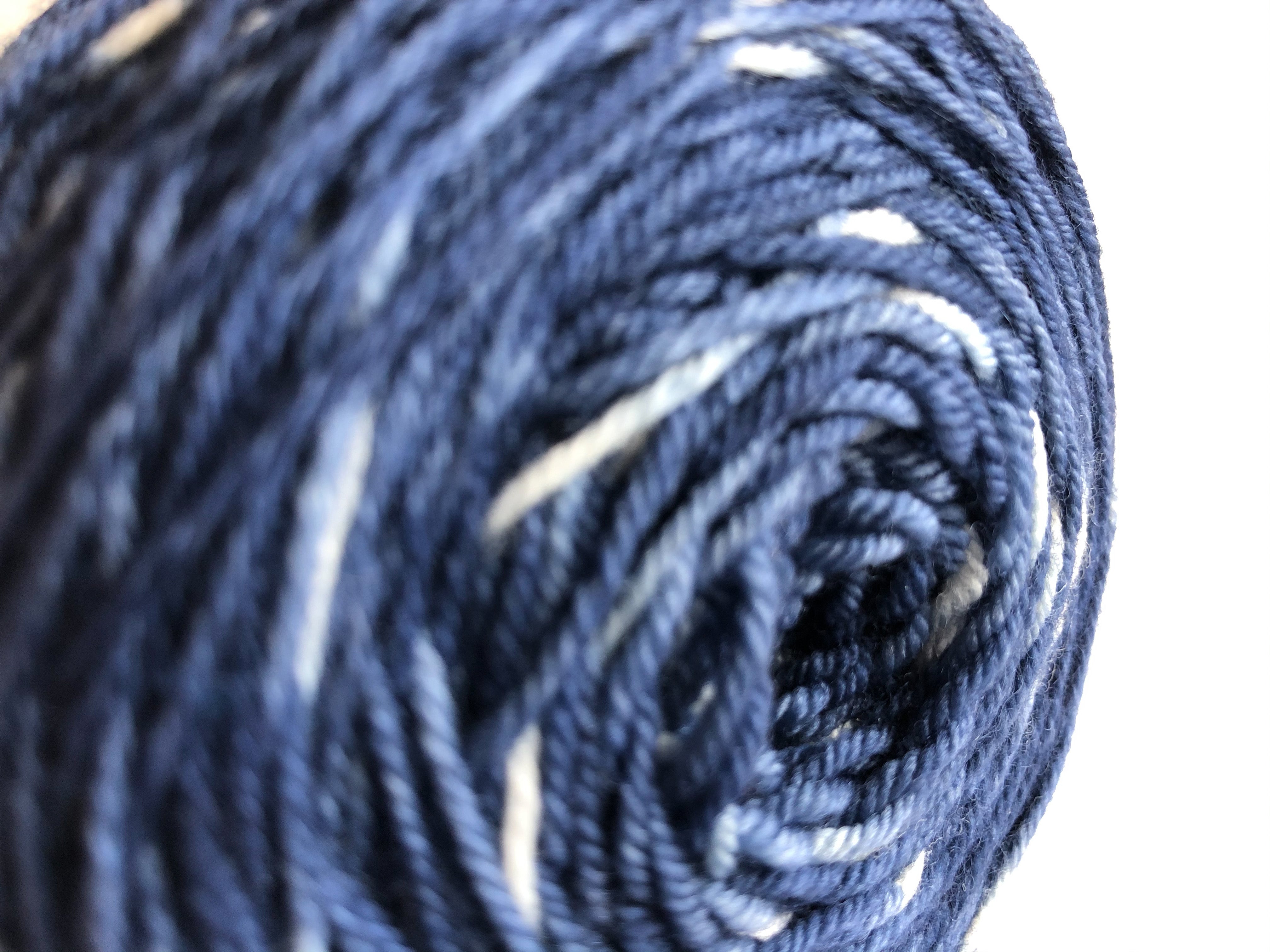 shibori sock yarn cake close up