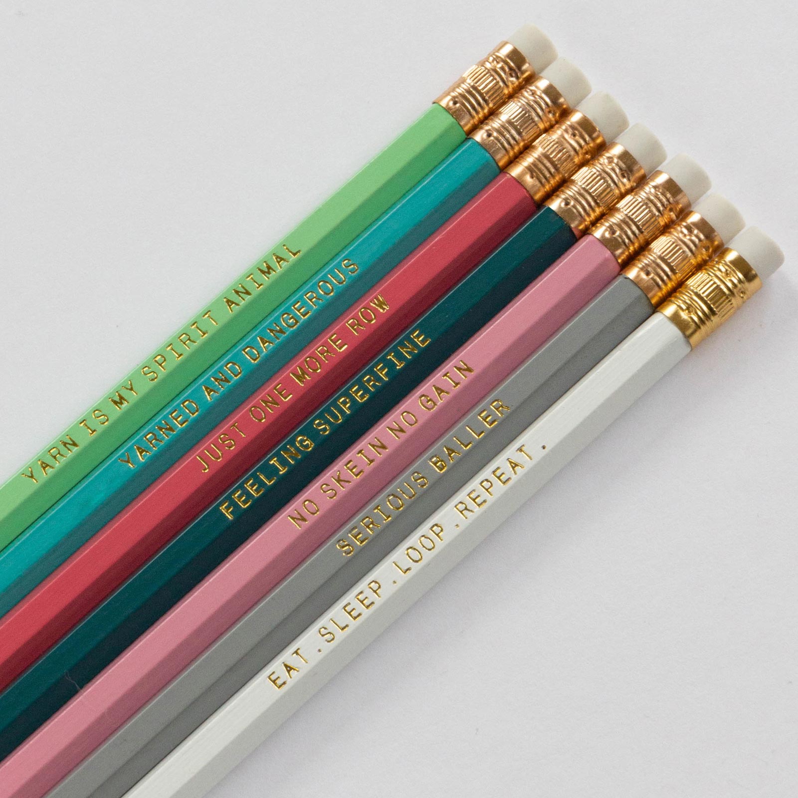Gift for Knitters and Crocheters - Pencil Set with Fun Puns