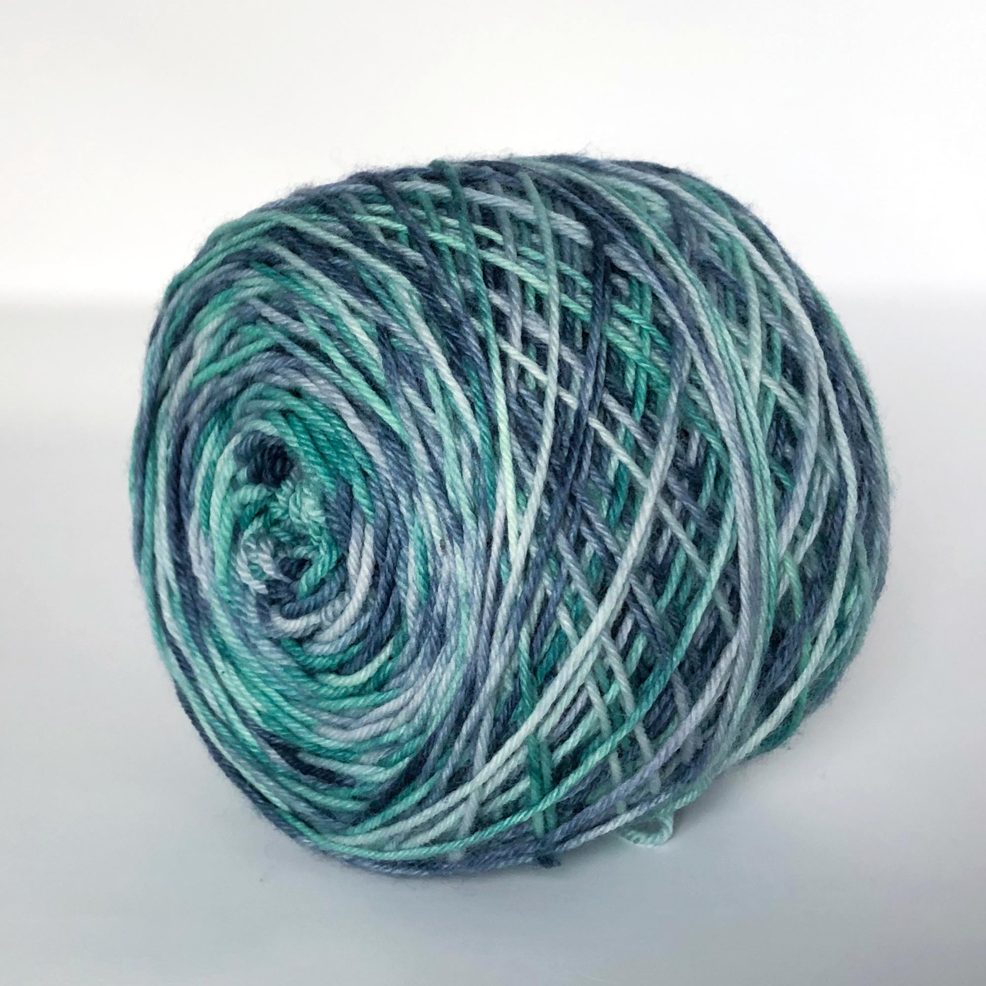 pacific coast colorway sock yarn in center pull cake