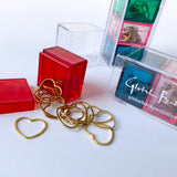 60 Stitch Marker Set - Mixed Metallic markers in variety of shapes and sizes