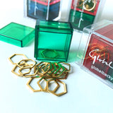 60 Stitch Marker Set - Mixed Metallic markers in variety of shapes and sizes