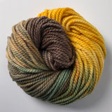 Bulky-weight chunky Yarn - Spicy Brown Mustard hand-dyed 100% merino superwash