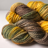 Bulky-weight chunky Yarn - Spicy Brown Mustard hand-dyed 100% merino superwash