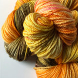 "Autumn Days" DK Sock Yarn - Hand-Dyed variegated colors in orange, yellow and brown