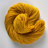 "Butterscotch" mustard yellow yarn  - Buy one skein or BUNDLE and save - DK Sock Yarn (merino/nylon light worsted weight) - Hand-dyed mustard gold yellow superwash wool