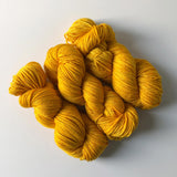 "Butterscotch" mustard yellow yarn  - Buy one skein or BUNDLE and save - DK Sock Yarn (merino/nylon light worsted weight) - Hand-dyed mustard gold yellow superwash wool