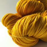 "Butterscotch" mustard yellow yarn  - Buy one skein or BUNDLE and save - DK Sock Yarn (merino/nylon light worsted weight) - Hand-dyed mustard gold yellow superwash wool