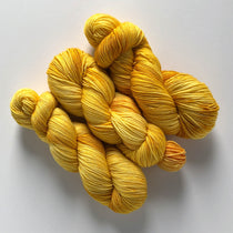 butterscotch mustard yellow gold sock yarn -- variegated fingering-weight superwash merino yarn 