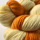 "Dreamsicle" Orange and Cream Merino Sock Yarn - Hand Dyed