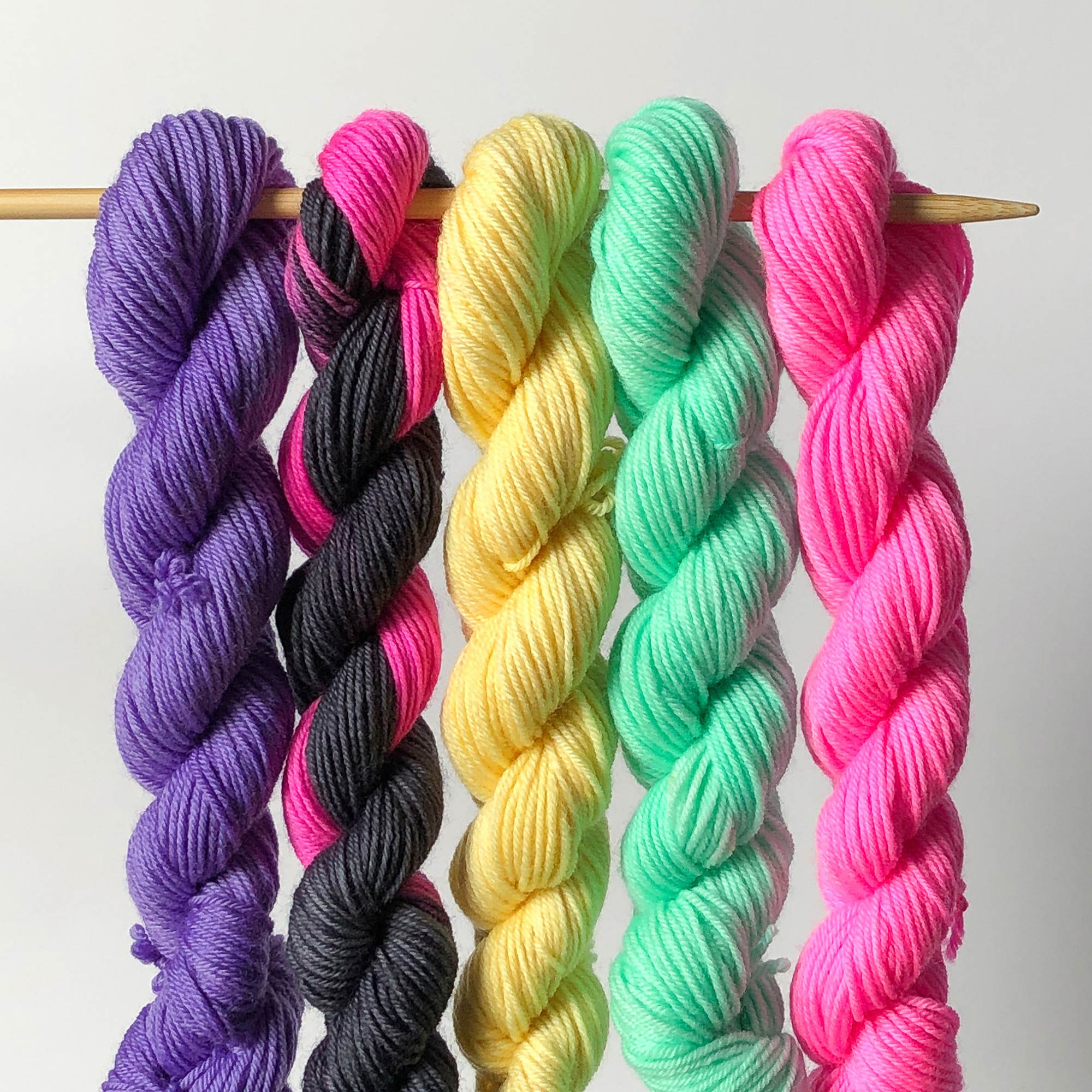 neon mini-skein set of five -- happy hour kit