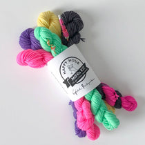 mini-skein set | global backyard industries | "neon nights happy hour Kit" with cocktail charm + drink umbrella