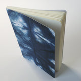 Notebook with Shibori blue and white print and dot grid paper