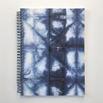 shibori blue and white spiral notebook