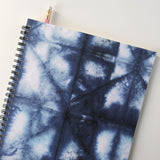 shibori indigo blue print on the front and back covers
