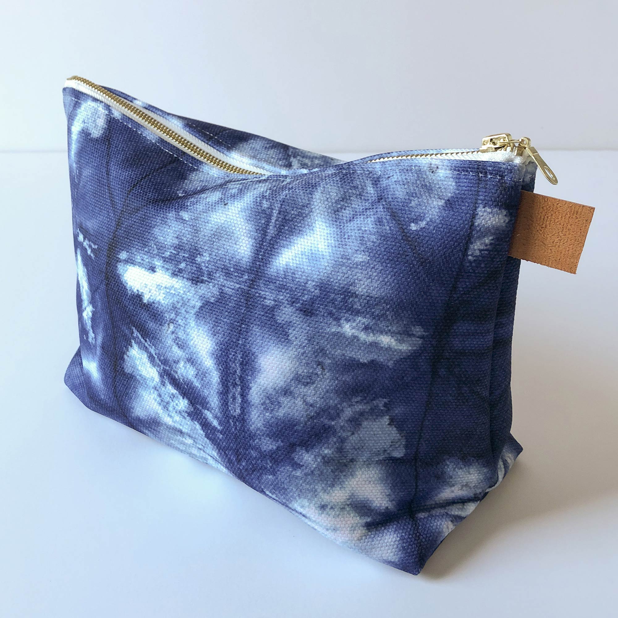 shibori zipper pouch