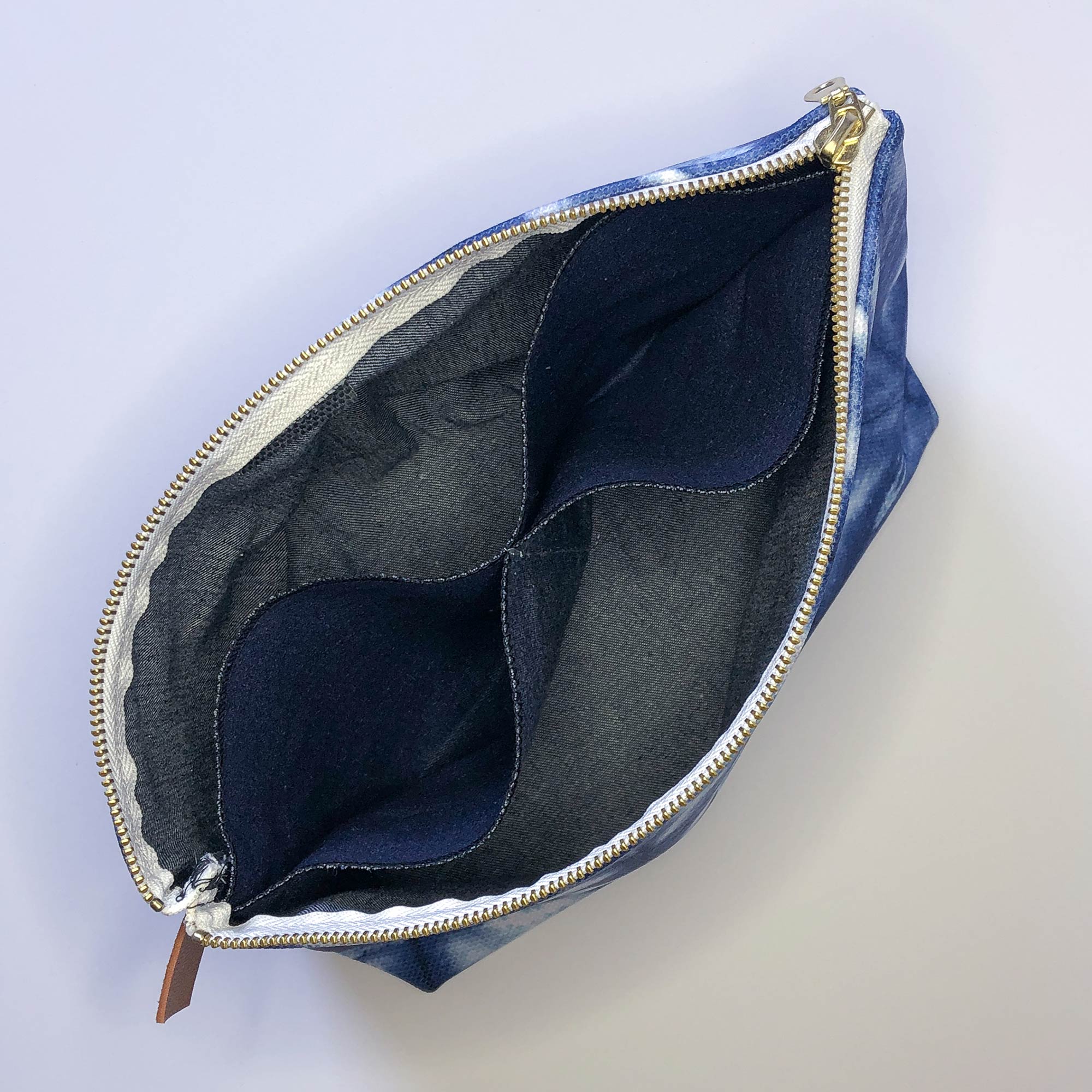 roomy inside of shibori project bag