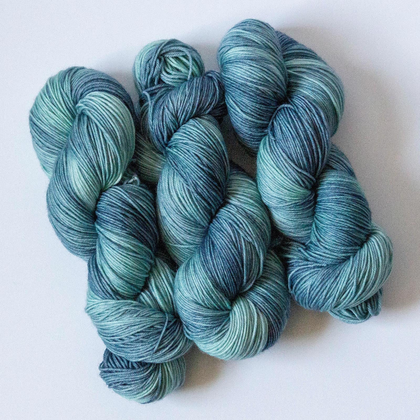 Surfs Up Blue Green Fingering Weight Sock Yarn in Extrafine Merino Wool Nylon Blend