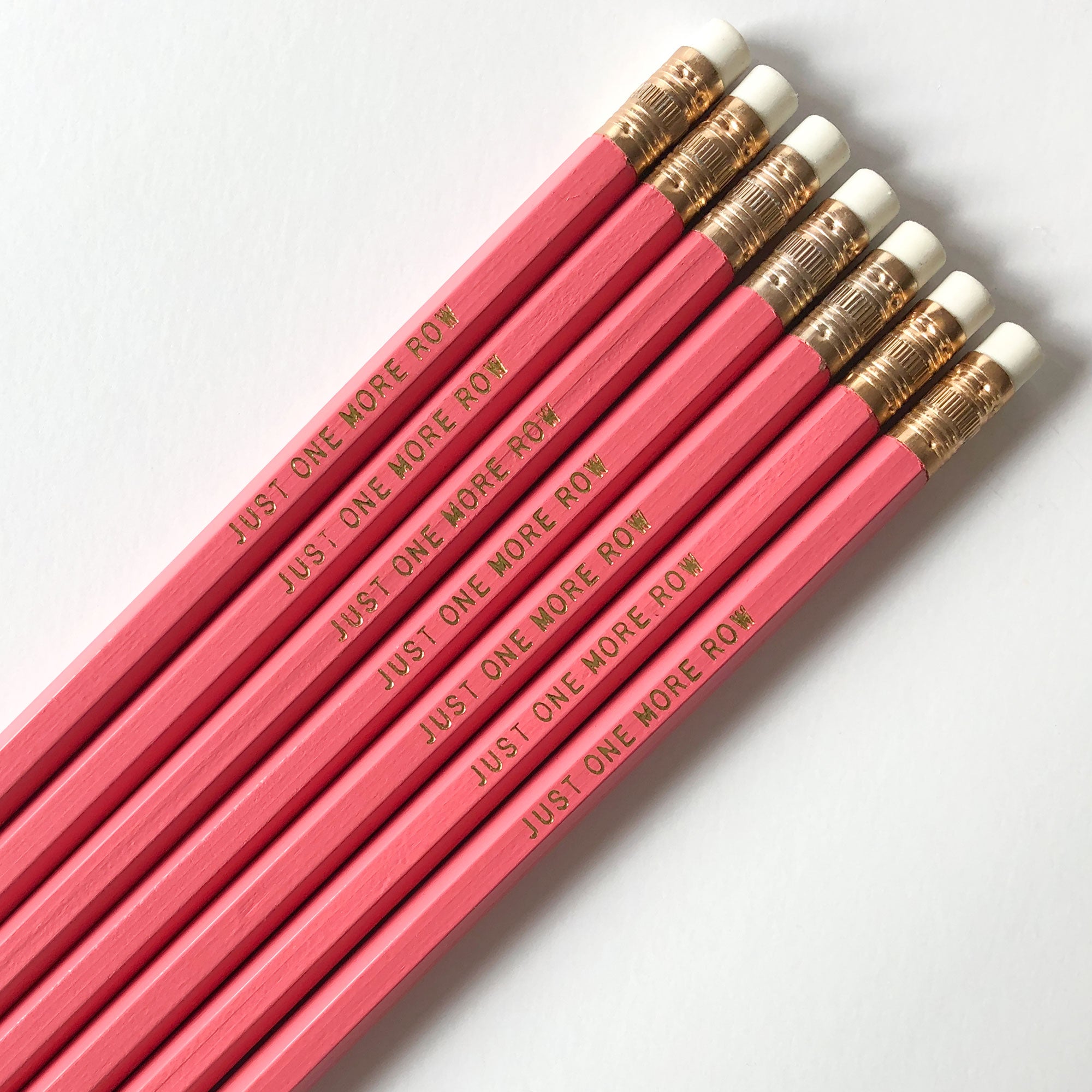 Bubblegum Pink set of "Just one more row" pencils