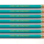 fun pencil set for knitters and crocheters - quality wooden pencils embossed with gold lettering - made in America