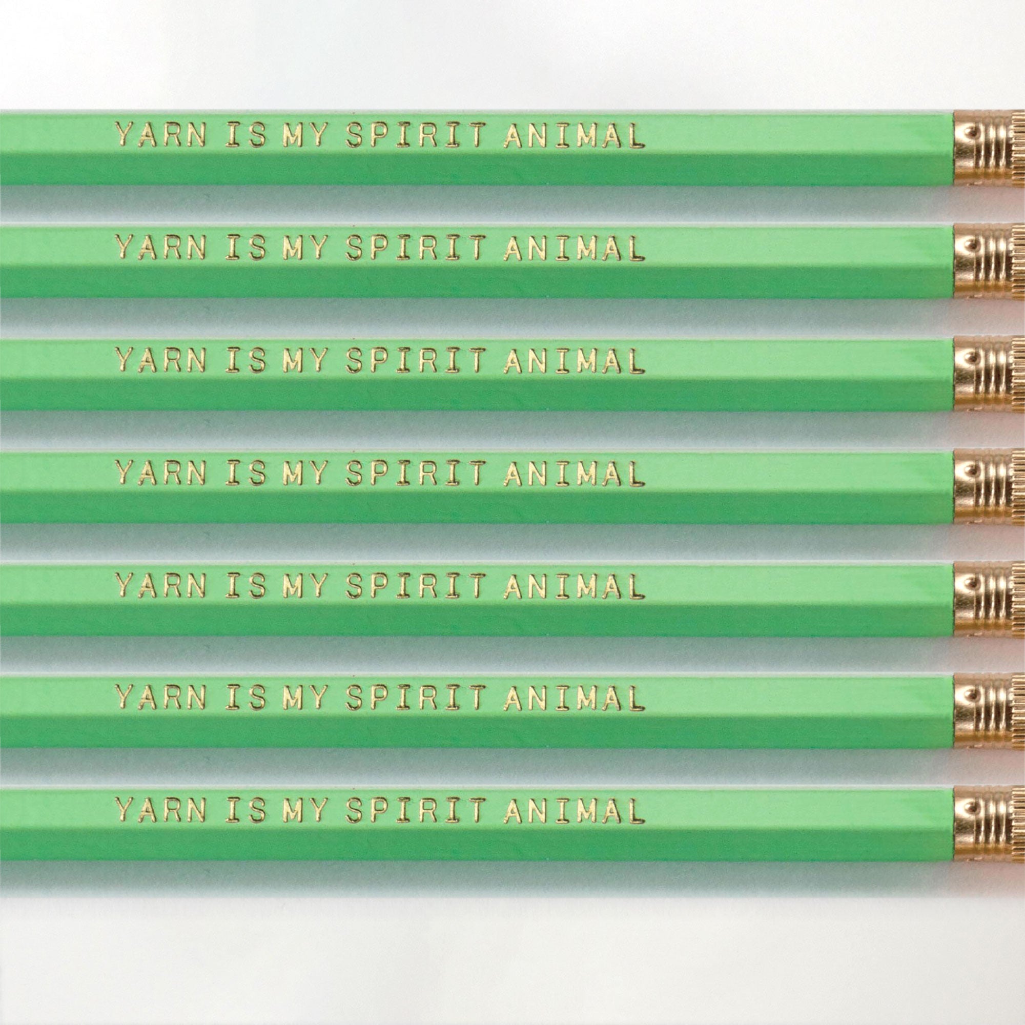 "Yarn is my spirit animal" pencil set gift for knitters and crocheters