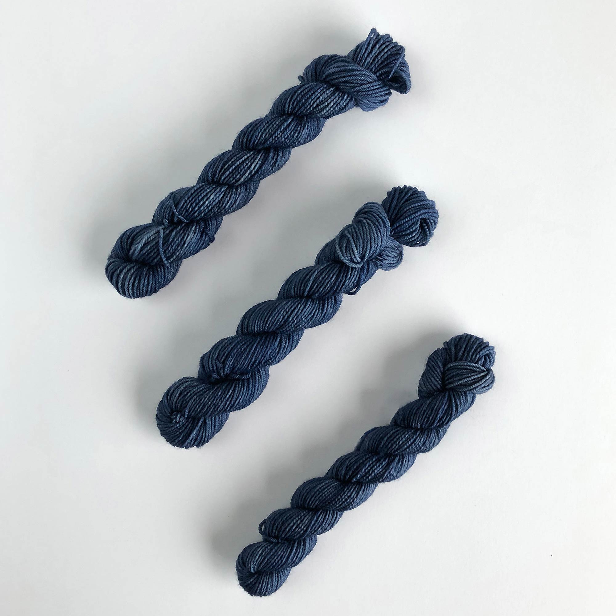sock yarn mini skein trio in merino/nylon