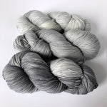 variegated silver gray fade set - merino/nylon superwash sock yarn 