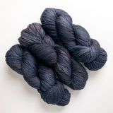 overdyed OOAK fingering weight navy blue hand dyed yarn