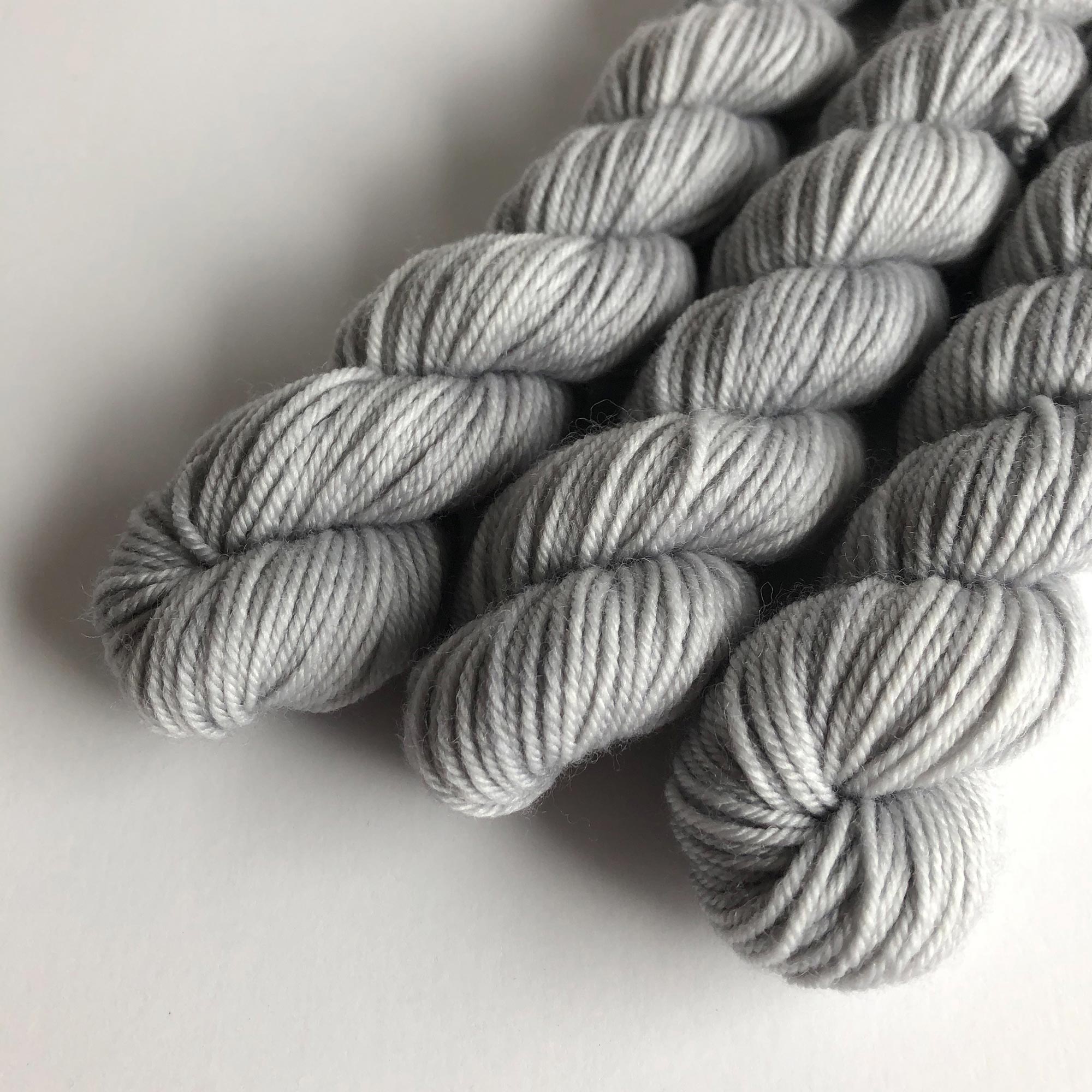 tonal silver gray sock yarn mini skein